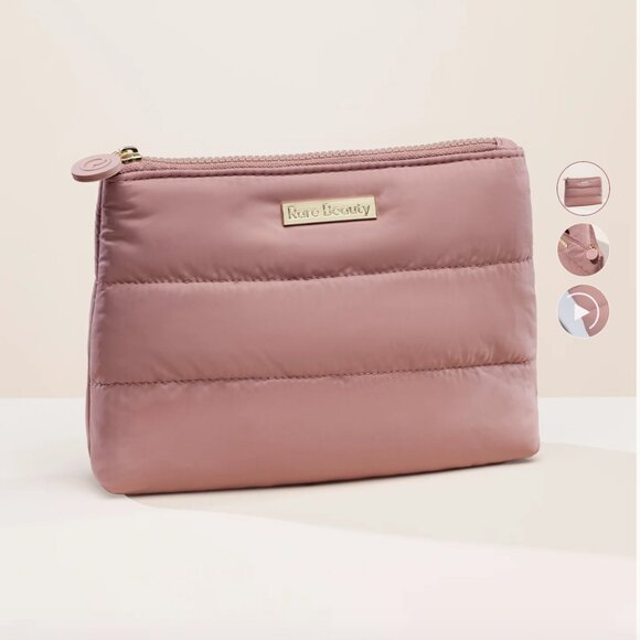 NWT Rare Beauty by Selena Gomez Puffy Makeup Bag in Mauve - Picture 1 of 9